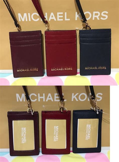 michael kors id card lanyard|Michael Kors saffiano lanyard.